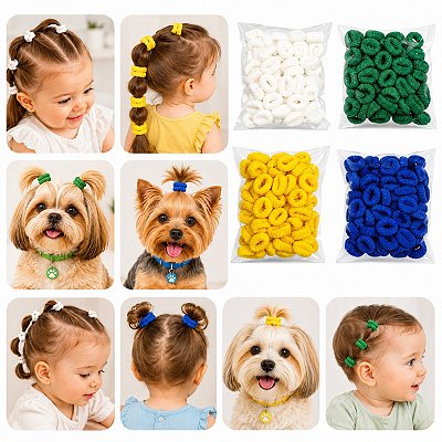 Kit 120 Xuxinhas Pet Copa Mundo Cores da Bandeira Brasil 1cm