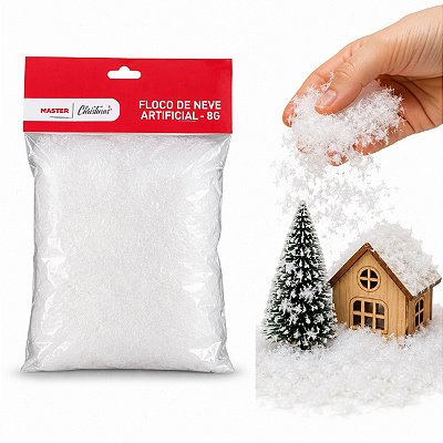 Kit 5 pacotes de decorativo natal neve de algodão 8gr Flocos