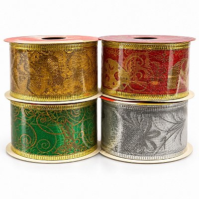 1 Fita Aramada Natalina 4cm | Faz Laço decoração 2.7 metros
