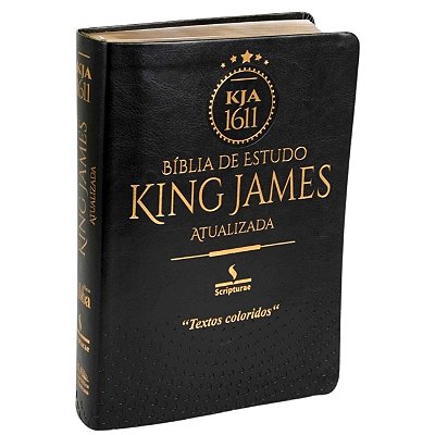 Bíblia Sagrada King James De Estudo Atualizada  Capa Luxo Cor:Preto