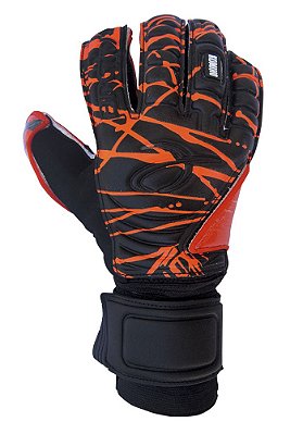 Luvas de Goleiro Arcitor Komino Finger Protection Hybrid Roll/Flat (Preto Laranja) Neoprene Extended SCF Elite