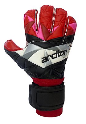 Luvas de Goleiro Arcitor Palaso Rollfinger (Preto Vermelho) SCF Elite