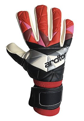 Luvas de Goleiro Arcitor Palaso Negative Cinta Elástica (Preto Vermelho) AW Elite