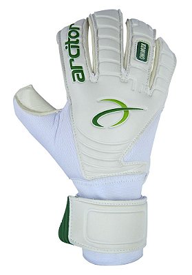 Luvas de Goleiro Arcitor Komino Rollfinger (Branco Verde) SCF Elite