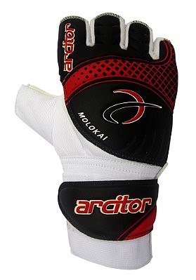 Luvas de Goleiro Arcitor Molokai Futsal (Branco Preto Vermelho) D-SOFT 3mm