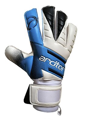 Luvas de Goleiro Arcitor Volka Flat Finger Protection (Azul Branco Preto) D-SOFT 3mm