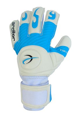 Luvas de Goleiro Arcitor Havik Negative Finger Protection (Branco Azul Claro) D-SOFT 3mm