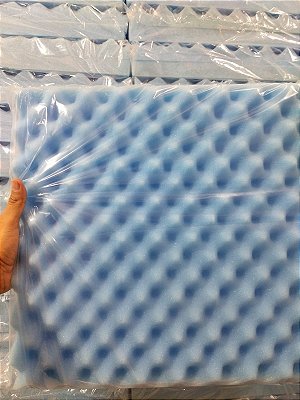 Almofada Caixa de Ovo Espuma 40x40 x 7CM AZUL-DUPLA FACE-QUADRADA-D28