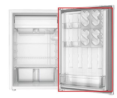 Borracha Frigobar - Midea MRA12 / MRB12 / MRC12 - 81x49cm - Modelo De Encaixe