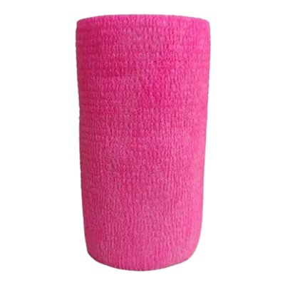 Atadura Elástica Autoaderente Rosa Neon 10 cm x 4,5 mt