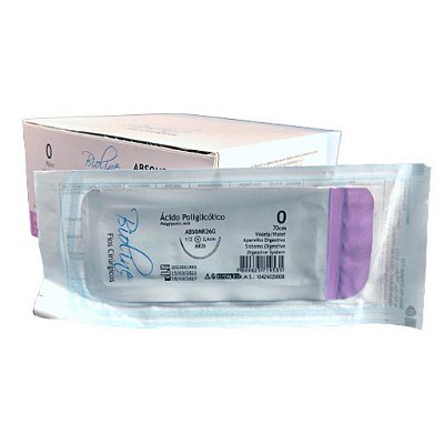 ABS - Fio Ácido Poliglicólico Nº 0 70 cm 1/2 R 2,6 cm Unitário - Bioline