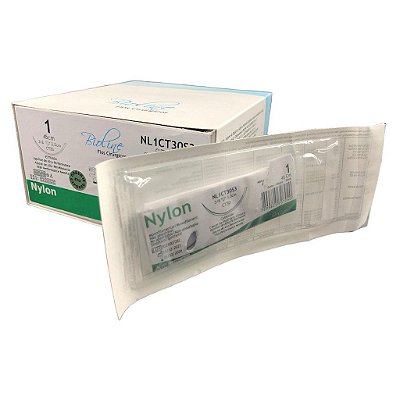 NL - Fio Nylon Nº 1 45 cm 3/8 T 3,0 cm Unitário - Bioline