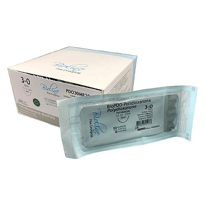 PDO - Fio Polidioxanona Nº 3-0 70 cm 1/2 R 2,0 cm Unitário - Bioline
