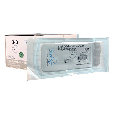 PDO - Fio Polidioxanona Nº 3-0 70 cm 1/2 R 2,6 cm Unitário - Bioline