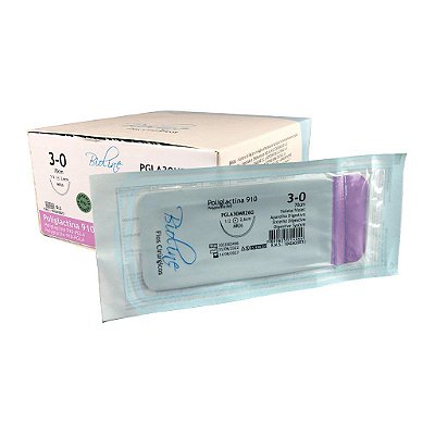 PGLA - Fio Poliglactina-910 Nº 3-0 70 cm 1/2 R 2,6 cm Unitário - Bioline