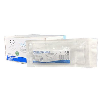 PL - Fio Polipropileno Nº 2-0 75 cm 3/8 R 3,0 cm Unitário - Bioline