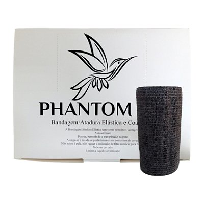 Atadura Preta 10 cm x 4,5 mt 12 Unidades - Phantom HK
