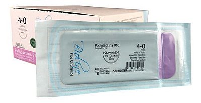 Pgla Fio Poliglactina-910 N 4-0 70 Cm 1/2 R 2,5 Cm Caixa Com 36 Unidades - Bioline