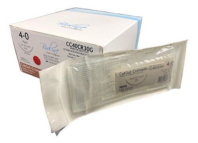 Cc Fio Catgut Cromado Nº 4-0 75 Cm 3/8 R 3,0 Cm Caixa Com 24 Unidades - Bioline