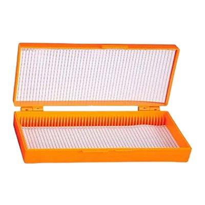 Caixa Porta Lâminas Para 50 Lâminas 26 mm X 76 mm Laranja - Laborcare
