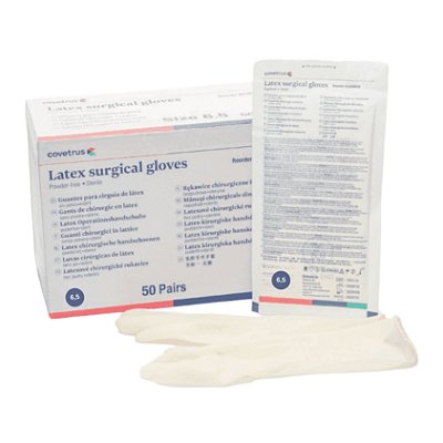 Luva Cirúrgica De Látex Estéril 6,5 Com Pouco Pó Caixa Com 50 Pares - Covetrus