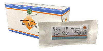 Fio Seda Nº 3-0 45 Cm 1/2 T 1,7 Cm 24 Und - Bc Suture