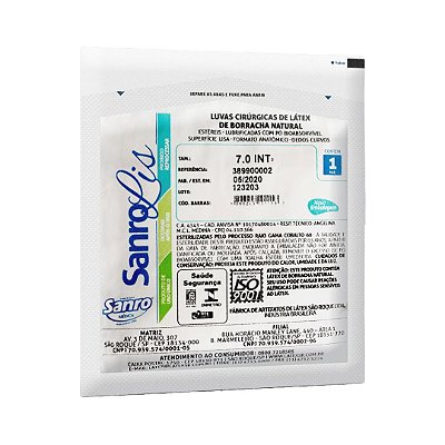 Luva Estéril Lis Com Pó 8,0 50 Pares- Sanro