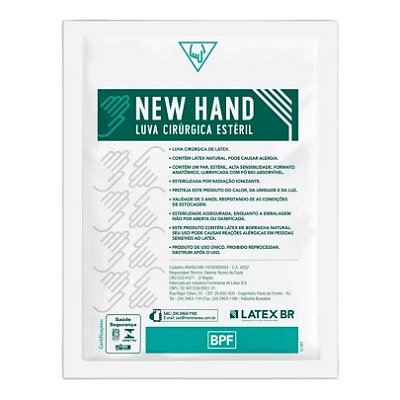 Luva Estéril Texturizada New Hand 8,0 25 Pares - Latex BR