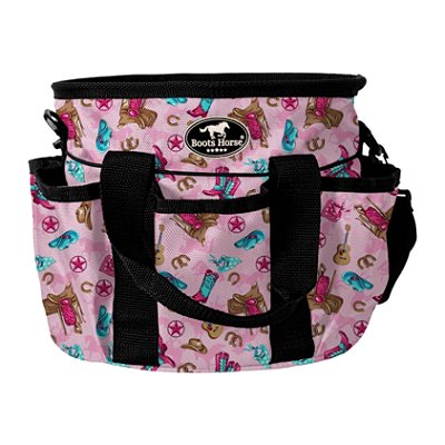 Bolsa Para Kit Higiênico Estampa Country Colorida - Boots Horse