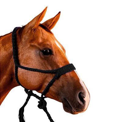Cabresto Com Cabo Trançado de Paracord Preto - Boots Horse