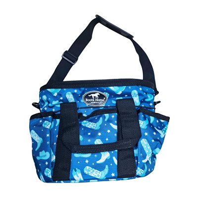 Bolsa Para Kit Higiênico Estampa Botas Azul - Boots Horse
