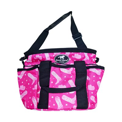Bolsa Para Kit Higiênico Estampa Botas Pink - Boots Horse