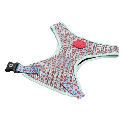 Coleira Peitoral Easy Tamanho G Azul Com Bolinhas - Wise Dog