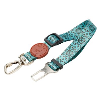 Cinto De Segurança Para Cães E Gatos Verde Água Com Estampa - Wise Dog