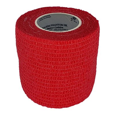 Atadura Elástica Autoaderente Vermelha 5 cm x 4,5 mt Kit Com 5 Unidades - Syrvet