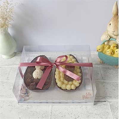 Caixa para 2 ovos de colher - Bunny - 10 unidades