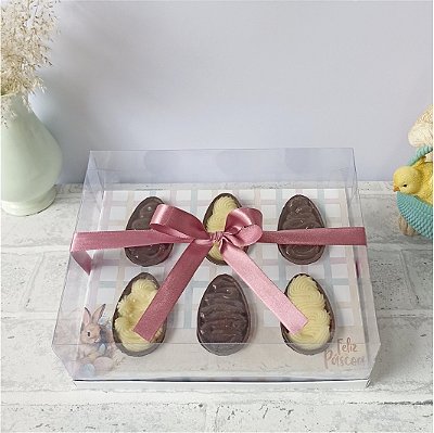Caixa para 6 mini ovos - Bunny - 10 unidades