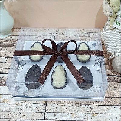 Caixa para 6 mini ovos - Flower - 10 unidades