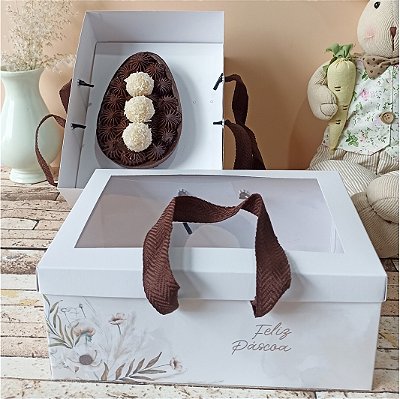 Caixa/sacola para 1 ovo de colher - Flower - 10 unidades