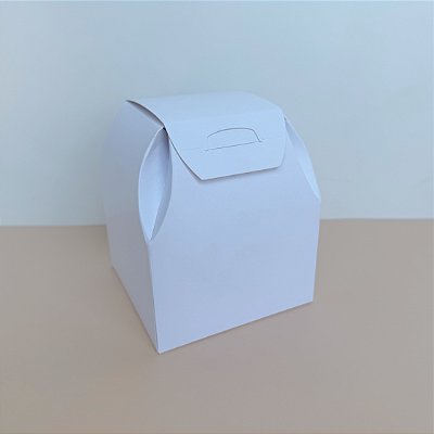 Caixa mini panetone - tampa fixa - Linha Branca - 10 unidades