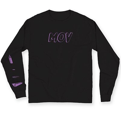 CAMISETA MANGA LONGA MOV PRETA