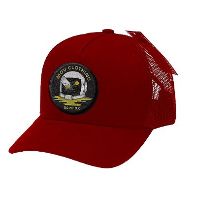BONÉ TRUCKER ASTRONAUTA VERMELHO