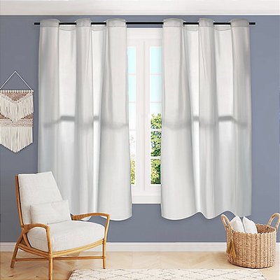 Cortina Nobre Lar Ilhós 270x180cm | Tecido com PVC | Para Varão até 2 Metros