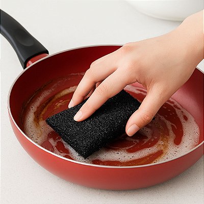 Esponja Multiuso Inova Limpeza Sem Riscos Kit 2 Unid Cobre-Branca Ou Preta-Prata