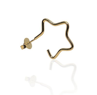 Brinco estrela banhado ouro