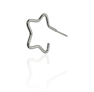 Brinco estrela banhado prata