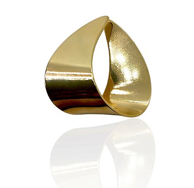 Brinco curva banhado ouro