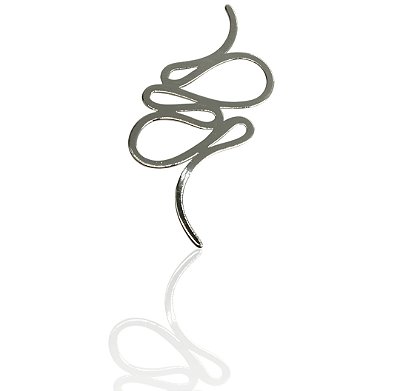 Brinco fio curvas onduladas banhado prata