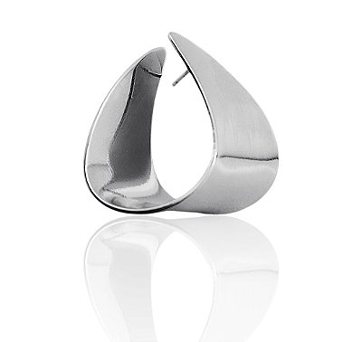 Brinco curva banhado prata