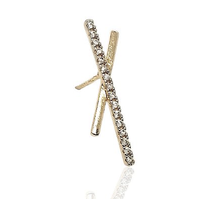 Brinco X micro zircônias banhado ouro